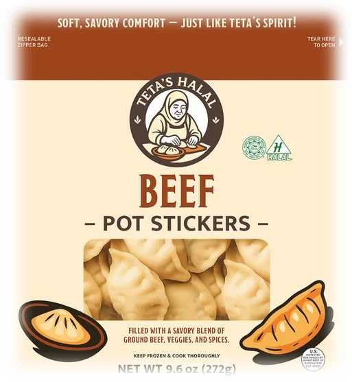 Teta's Halal Beef Pot Stickers, 9.6 oz bag